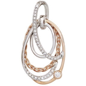 Anhänger mit 41 Diamanten Brillanten 0,25 Ct. 585 Gold Weißgold Rotgold Damen