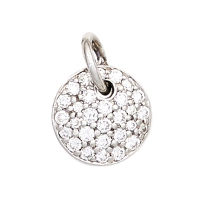 Anhänger 9,5mm mit 29 Diamanten Brillanten 585 Gold Weißgold rund Damen