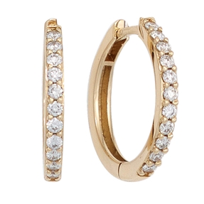 Ohrringe 16,5mm Creolen mit 22 Diamanten Brillanten 585 Gold Gelbgold Damen