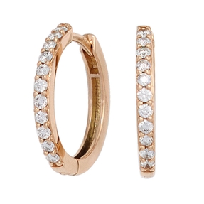Ohrringe 16,5mm Creolen mit 22 Diamanten Brillanten 585 Gold Rotgold Damen Ohrringe 16,5mm Creolen mit 22 Diamanten Brillanten 585 Gold Rotgold Damen