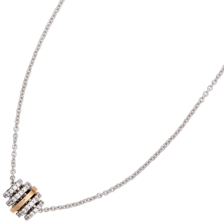 Collier mit 64 Brillanten 585 Gold weiß rot 45cm