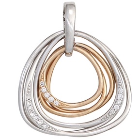 Anhänger mit 17 Diamanten Brillanten 585 Gold Weißgold Rotgold Damen