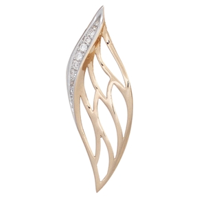 Anhänger Blatt mit Spitzen 8 Diamanten Brillanten 585 Gold Rotgold Damen Anhänger Blatt mit Spitzen 8 Diamanten Brillanten 585 Gold Rotgold Damen