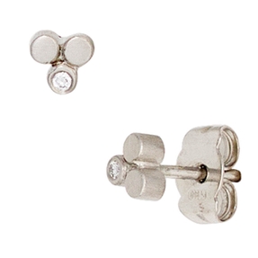 Paar Stecker Ohrstecker aus 950 Platin mattiert mit Diamanten Brillanten Damen Paar Stecker Ohrstecker aus 950 Platin mattiert mit Diamanten Brillanten Damen