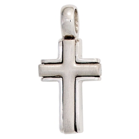 Anhänger Kreuz im Kreuz 950 Platin teilmattiert Platinanhänger schlicht Damen