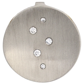 Anhänger 15,3mm aus 950 Platin rund matt mit 5 Diamanten Brillanten Damen