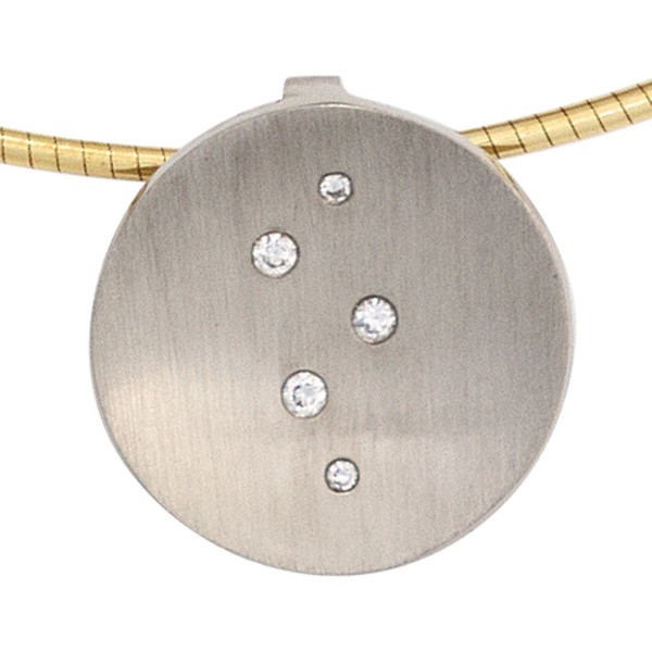 Anhänger 15,3mm 950 Platin 5 Brillanten