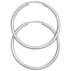 Ohrringe Creolen 30mm aus 585 Gold Weißgold rund dünn Ohrschmuck Damen