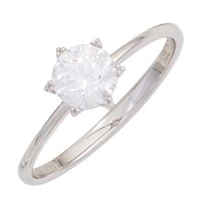 Solitär Ring Damenring mit Zirkonia weiß 333 Gold Weißgold Fingerschmuck