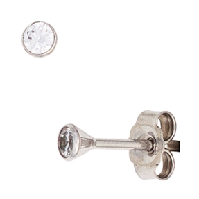 Solitär Ohrstecker Zirkonia weiß 2,8mm rund 333 Gold Weißgold Ohrschmuck Damen