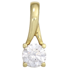 Solitär Anhänger mit Zirkonia weiß 333 Gold Gelbgold Halsschmuck Damen