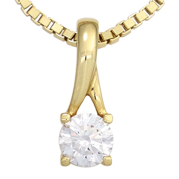 Solitär Anhänger mit Zirkonia 333 Gelbgold