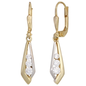 Ohrringe Ohrhänger Boutons 333 Gold Gelbgold Zirkonia Ohrschmuck Damen Ohrringe Ohrhänger Boutons 333 Gold Gelbgold Zirkonia Ohrschmuck Damen