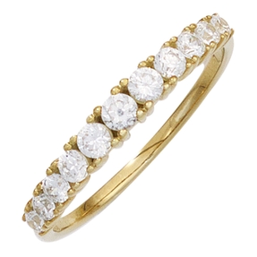 Ring Damenring mit 11 Zirkonia weiß 333 Gold Gelbgold Fingerschmuck Goldring
