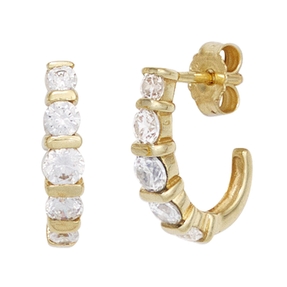 Creolen Ohrringe Halbcreolen mit 10 Zirkonia weiß 333 Gold Gelbgold Damen Creolen Ohrringe Halbcreolen mit 10 Zirkonia weiß 333 Gold Gelbgold Damen