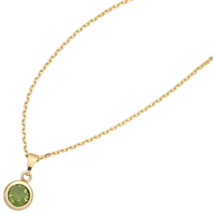 Anhänger mit Peridot rund 585 Gelbgold
