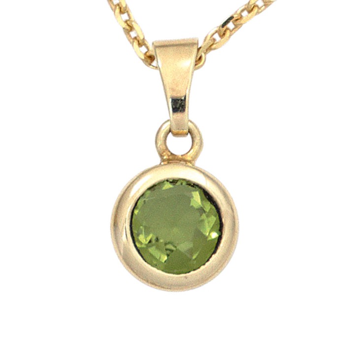 Anhänger mit Peridot rund 585 Gelbgold