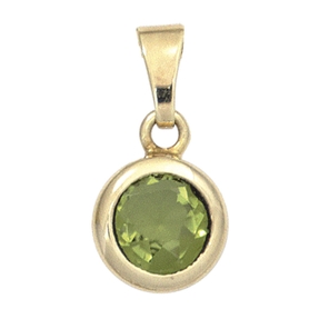 Anhänger mit Peridot grün rund 585 Gold Gelbgold Halsschmuck Damen Goldanhänger