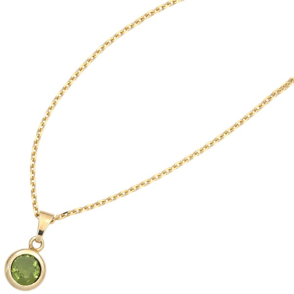 Anhänger mit Peridot rund 585 Gelbgold