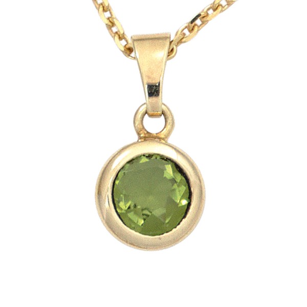 Anhänger mit Peridot rund 585 Gelbgold