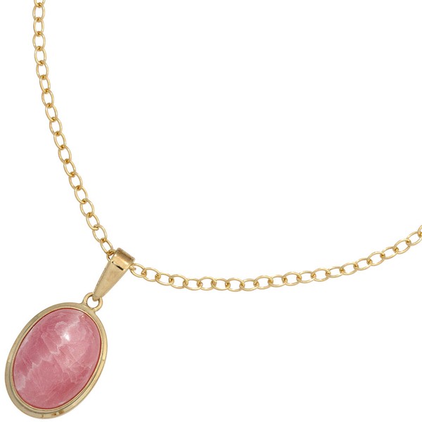 Anhänger mit Rhodochrosit oval 585 Gelbgold