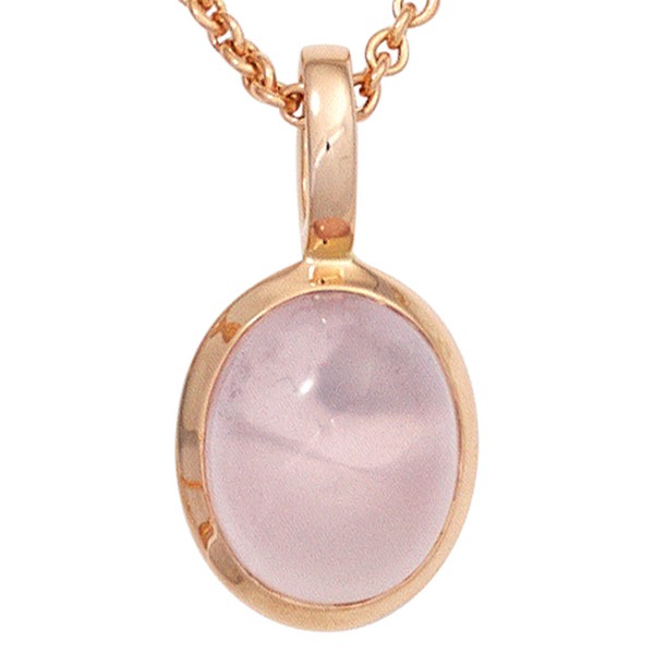 Anhänger mit Rosenquarz 585 Rotgold