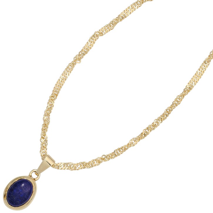 Anhänger mit Lapis-Lazuli oval 585 Gelbgold
