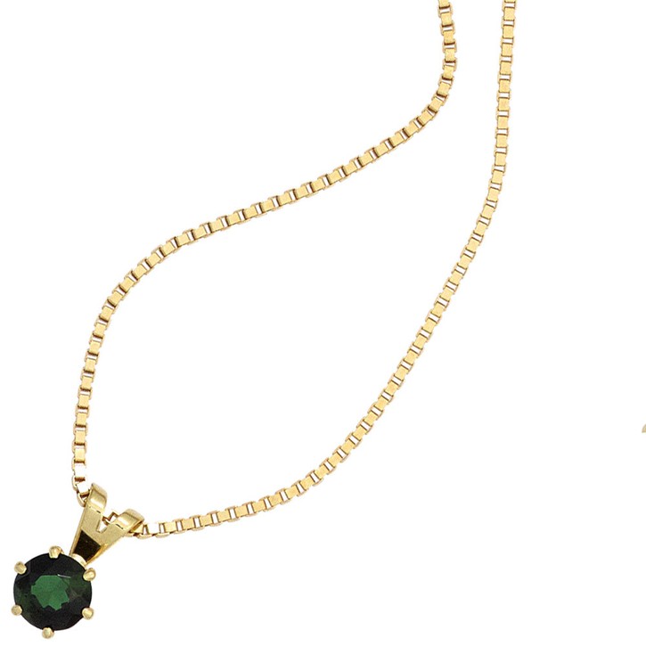 Anhänger mit Turmalin grün 585 Gelbgold