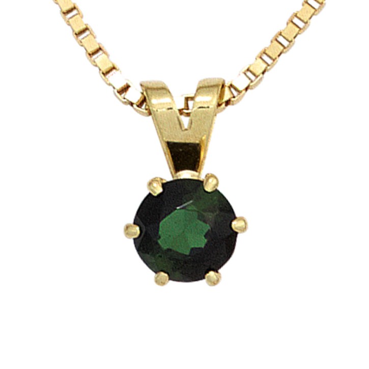 Anhänger mit Turmalin grün 585 Gelbgold