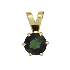 Anhänger mit Turmalin grün facettiert 585 Gold Gelbgold Halsschmuck Damen
