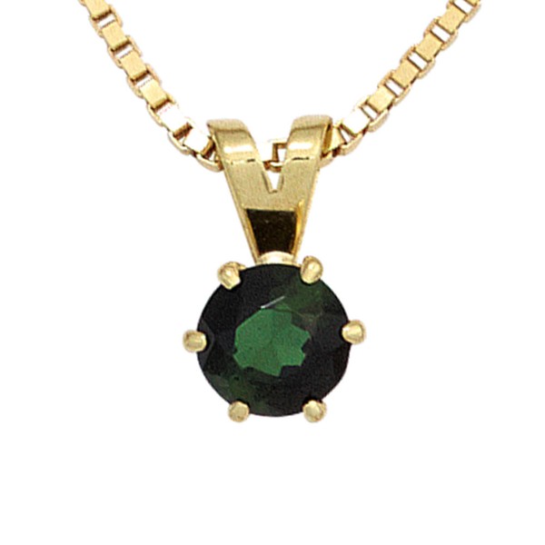 Anhänger mit Turmalin grün 585 Gelbgold