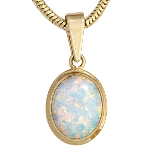 Anhänger mit Opal 333 Gelbgold oval