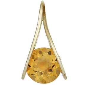 Anhänger mit Citrin gelb-orange facettiert 375 Gold Gelbgold Halsschmuck Damen