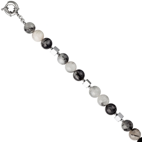 Kette Halskette Collier Multicolor Rutilquarz großer Verschluss 45cm Damen