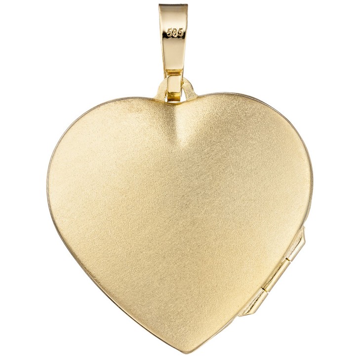 Medaillon Herz aus 585 Gold Gelbgold Damen