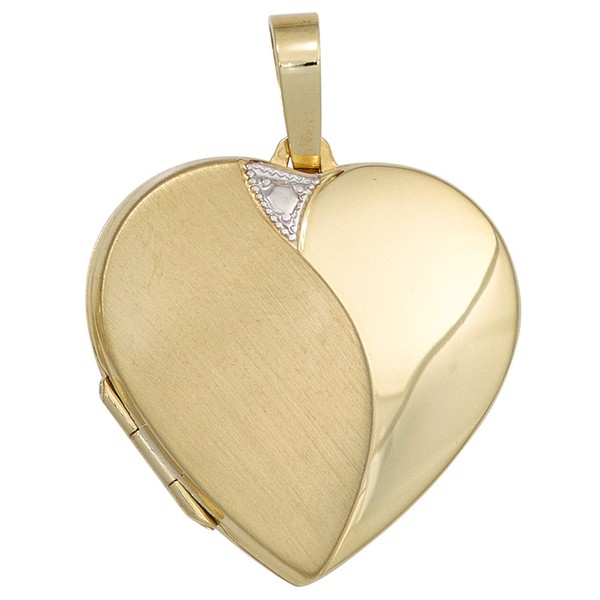 Medaillon Herz aus 585 Gold Gelbgold Damen