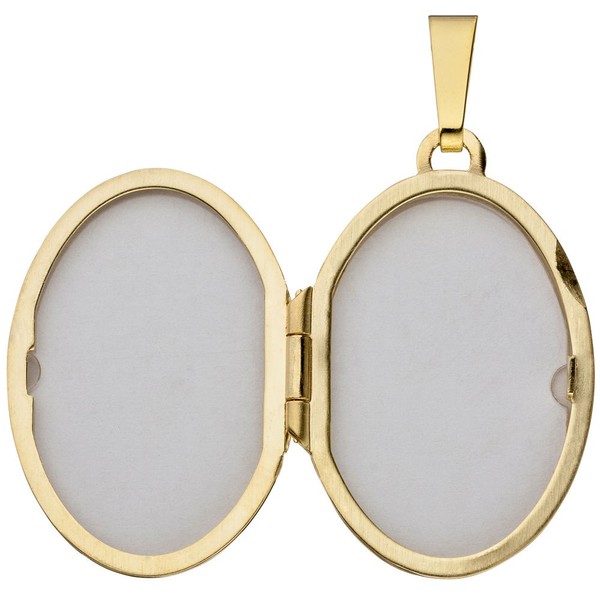 Medaillon Gravur Flügel 333 Gelbgold oval