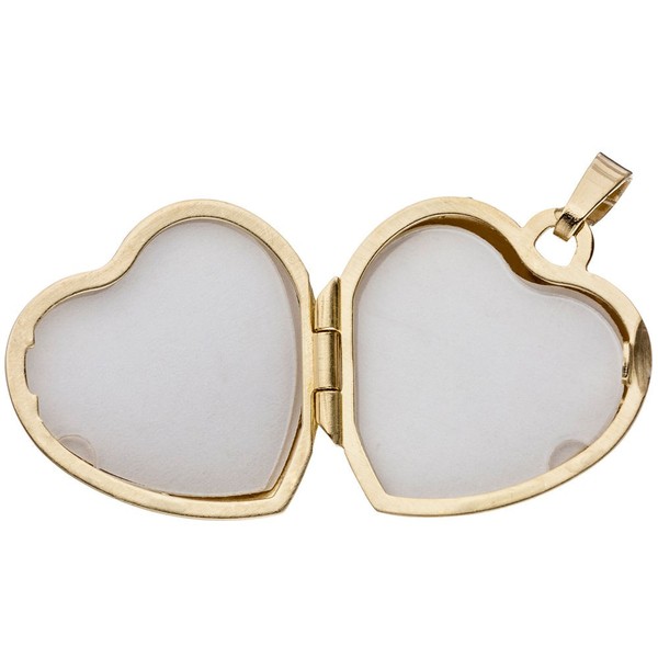 Medaillon Herz aus 333 Gelbgold mattiert