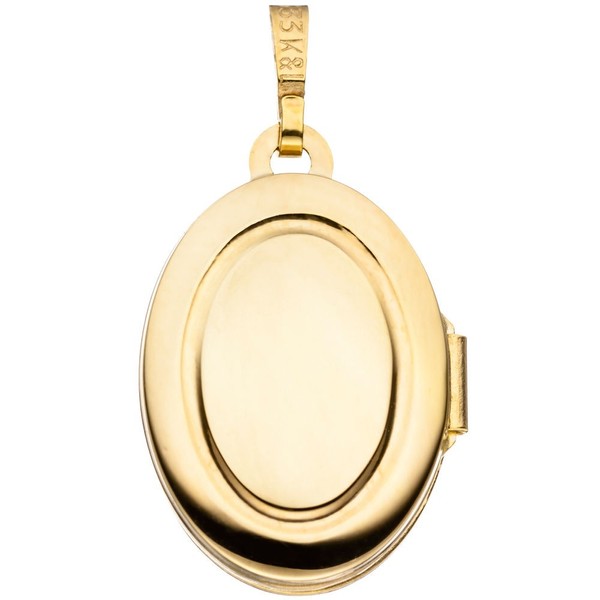 Medaillon aus 333 Gelbgold oval teilmattiert