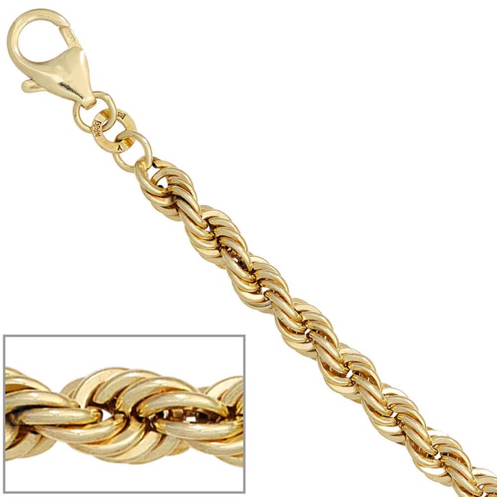 4,9mm Kordelkette aus 585 Gelbgold 45cm