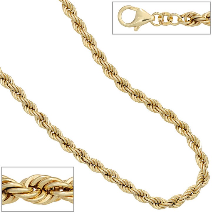 4,9mm Kordelkette aus 585 Gelbgold 45cm