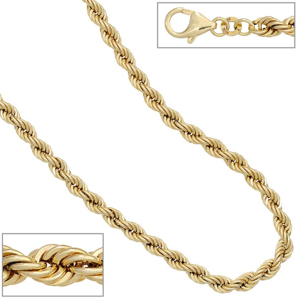 4,9mm Kordelkette aus 585 Gelbgold 45cm