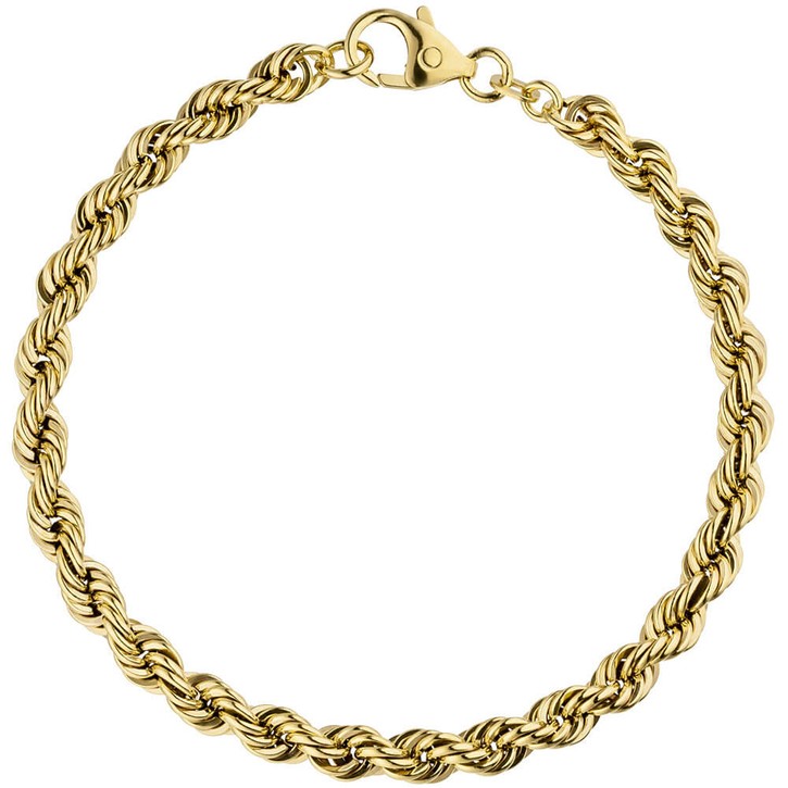 4,9mm Kordelarmband aus 585 Gelbgold 19cm