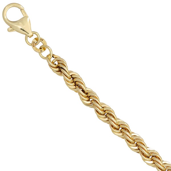 4,9mm Kordelarmband aus 585 Gelbgold 19cm