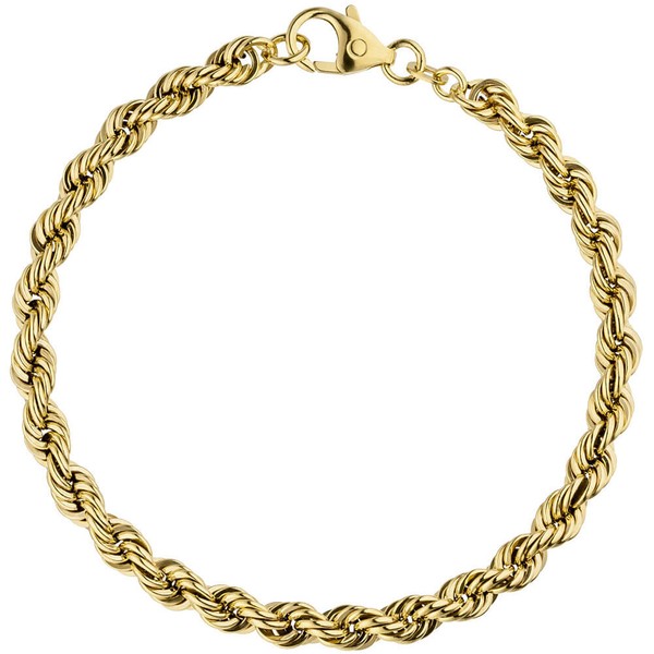 4,9mm Kordelarmband aus 585 Gelbgold 19cm