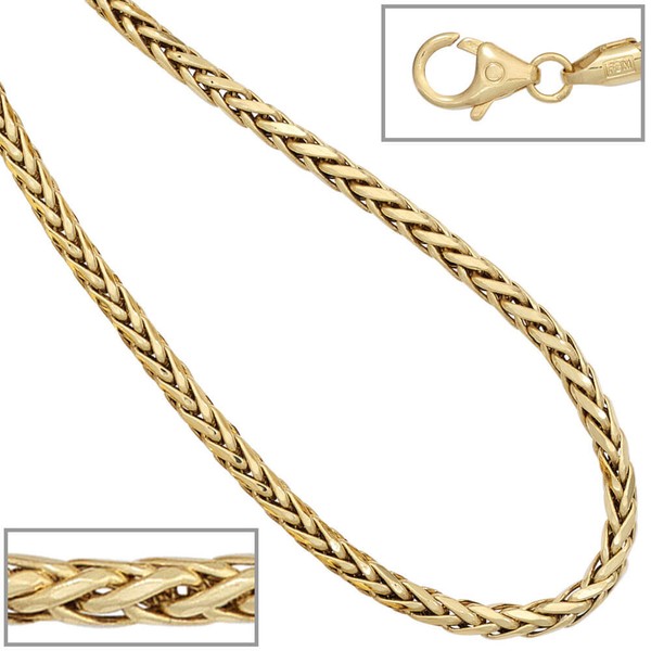 2,6mm Zopfkette aus 585 Gelbgold 45cm