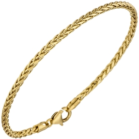 2,6mm Zopfarmband Armkette Armschmuck aus 585 Gold Gelbgold 19cm Goldarmband