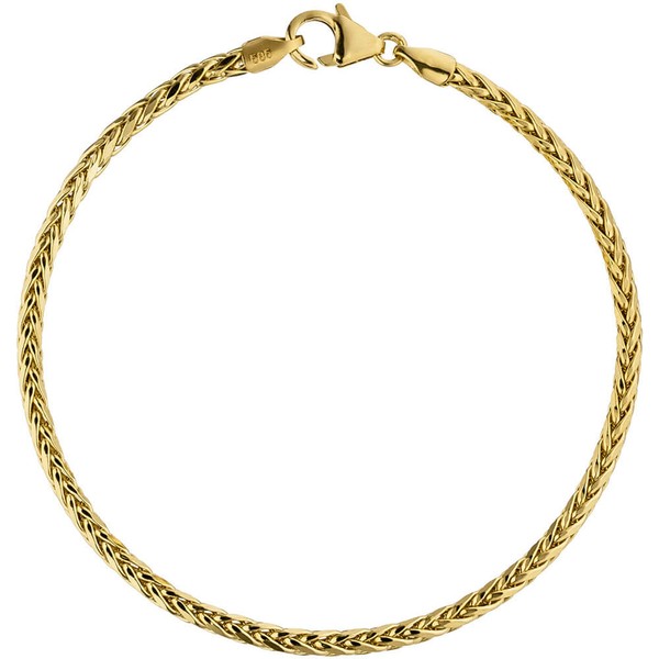 2,6mm Zopfarmband aus 585 Gelbgold 19cm