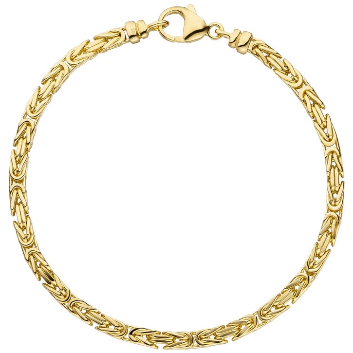 3,2mm Königsarmband aus 585 Gelbgold 19cm