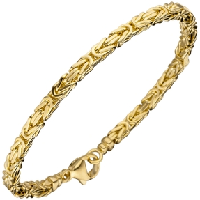 3,2mm Königsarmband Armkette aus 585 Gold Gelbgold Armschmuck 19cm Goldarmband